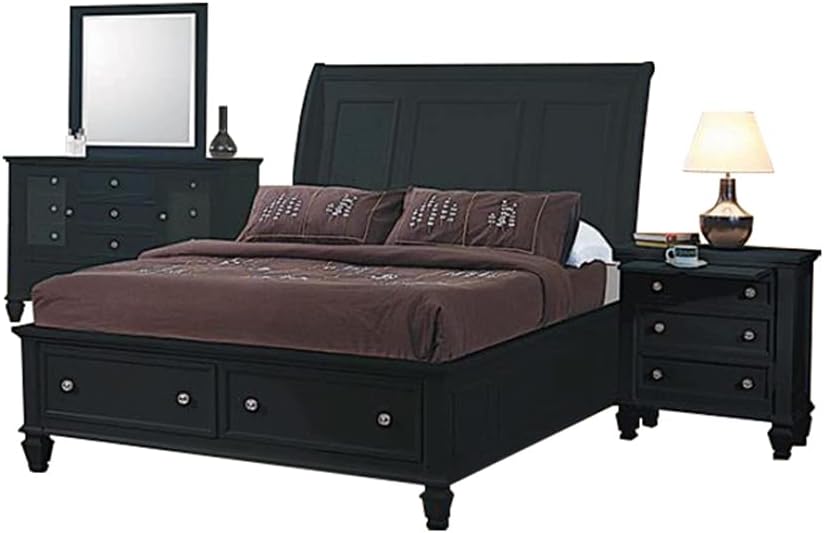 Coaster Sandy Beach California King Bed 4-Piece Set, Black