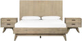 Armen Living Baly 3 Piece Acacia King Platform Bed and Nightstands Bedroom Set