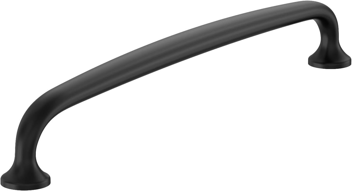Amerock BP54055FB | Matte Black Appliance Pull | 12 inch (305 mm) Center to Center Cabinet Handle | Renown | Furniture Hardware