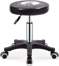 Adjustable Height Stool with 5 Wheels/Soft Sponge,Nylon Base PU Leather Bar Stool Shop Stool,Hydraulic Rolling Swivel Salon Stool,Massage Spa Tattoo Counter Stools Black（Black）