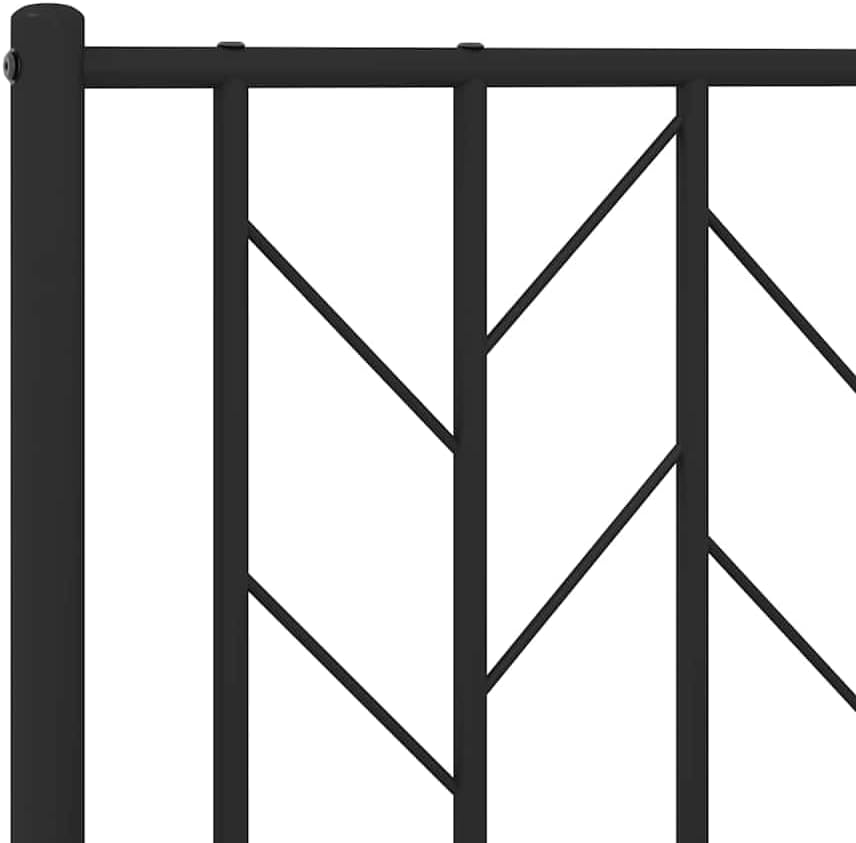 Black Powder-Coated Steel Double Size Bed Frame with Underbed Storage, Modern Design for Sturdy Support and Easy Assembly, Durable Metal Bed Base with Sleek Finish
