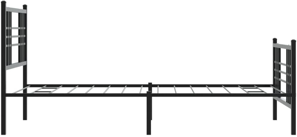 Metal Bed Frame Queen/Twin Size Steel Platform Bed with Footboard Black 39.4'x78.7' Heavy Duty Bedframe Underbed Storage Space for Bedroom Furniture