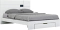79 x 80 x 43 in. Eastern King Modern White High Gloss Bedroom Set - 4 Piece