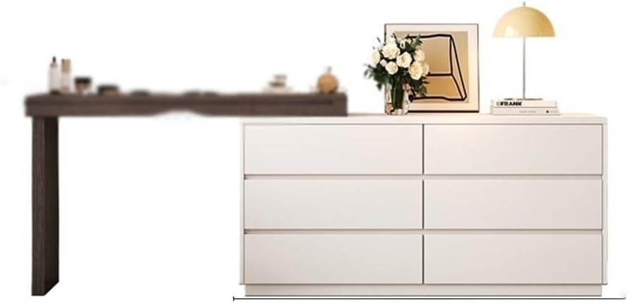 Vanity Table Solid Wood Vanity Table Chest of Drawers Flip-Top Mirror Corner Makeup Desk with Hidden