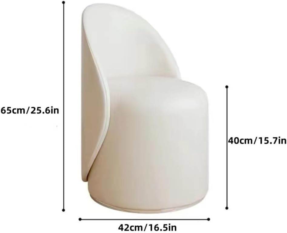 360°Swivel Stool Chair, Makeup Padded Chair, Ottoman Stool with Backrest, Barrel Vanity Chair, High-end Vanity Stool, Modern Stool for Vanity, Simple Vanity Bench(White)