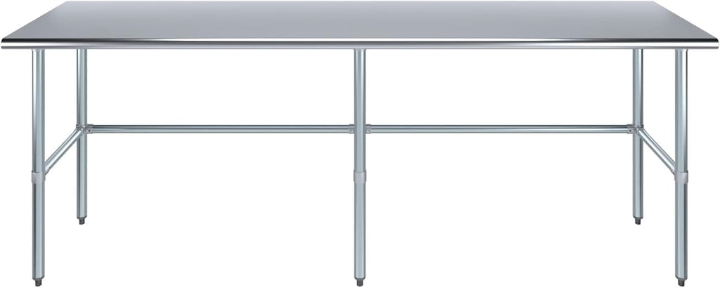 Stainless Steel Open Base Work Table | NSF Metal Prep Table & Utility Bench (96' x 24')