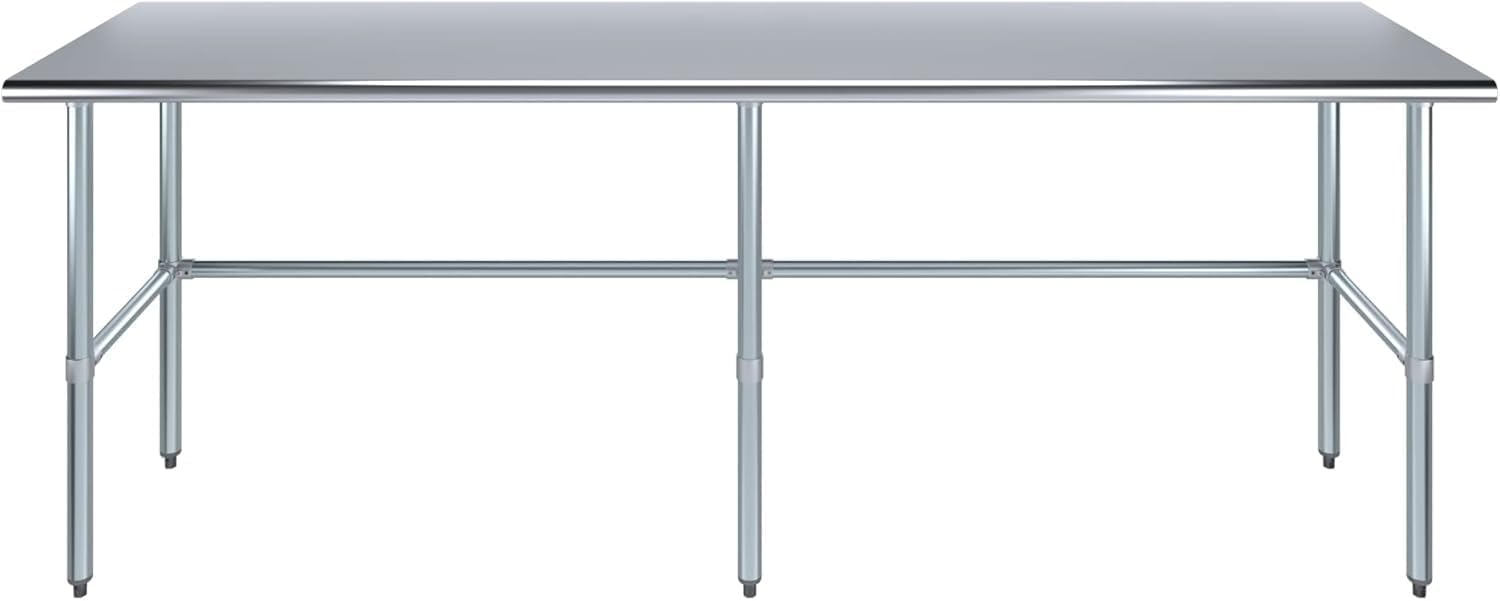 Stainless Steel Open Base Work Table | NSF Metal Prep Table & Utility Bench (96' x 24')
