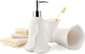 Vanity Bathroom Decor, Bathroom Accessory Set 4pc Bath Accessory Set Soap Dish Lotion Dispenser Tumbler Bathroom Set Modern Design Housewarming Gift(Calla)