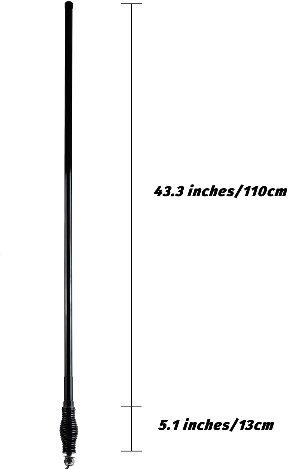 TWAYRDIO Heavy Duty GMRS Mobile Radio Antenna, 6.5dB High Gain Black Fiberglass GMRS Antenna with Mount Bracket, Spring Base, 16.4ft RG58 Coaxial Cable for Midland Retevis GMRS Transceiver