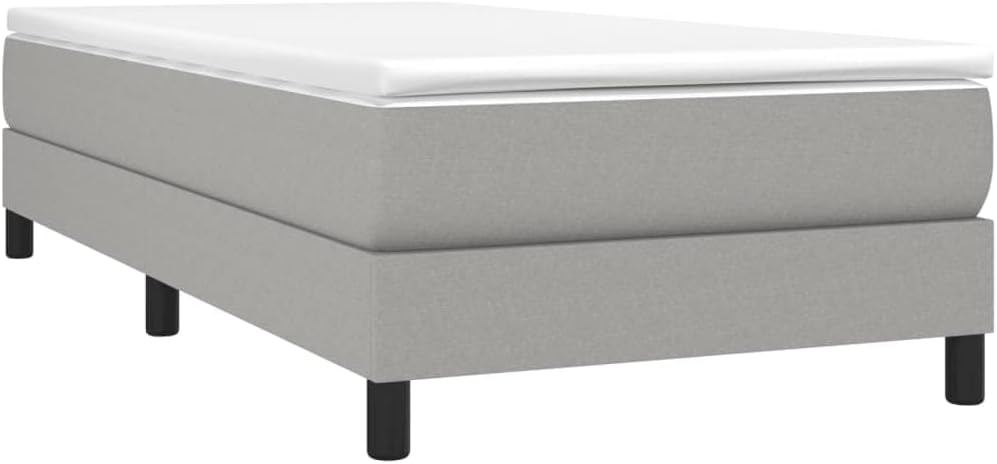 Light Grey Twin XL Fabric Bed Frame with Breathable Polyester Cover and Sturdy Plywood Platform, Modern Design for Compact Spaces, Easy Maintenance and Durable Construction