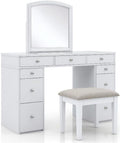Furniture of America Galveston Solid Wood 3-Piece Vanity Set in White