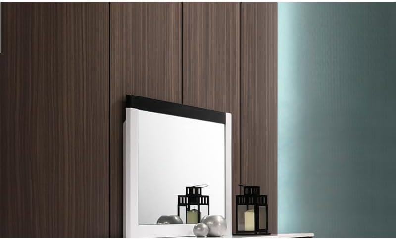 Modern Lacquer 6pc Eastern King Bedroom Set, High Gloss Finish Wood Bedroom Furniture Set, White/Black