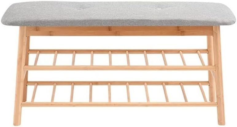 Three Layer Shoe Rack Bench with Cushion Stylish Storage Stool for Entryway Living Room Corridor & Corner 90cm (35.43inch) Shoe nizer for Shoes & Boots