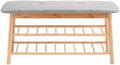 Three Layer Shoe Rack Bench with Cushion Stylish Storage Stool for Entryway Living Room Corridor & Corner 90cm (35.43inch) Shoe nizer for Shoes & Boots