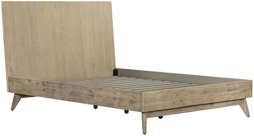 Armen Living Baly 3 Piece Acacia King Platform Bed and Nightstands Bedroom Set