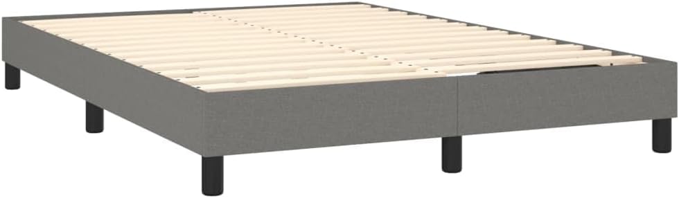 Dark Grey Polyester Full Bed Frame with Plywood and Engineered Wood, Breathable Fabric for Comfortable Sleep, Durable Design and Easy Assembly, Modern Bedroom Furniture