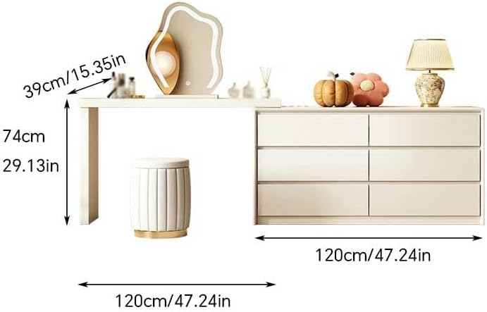 Makeup Table Wooden Dressing Table with Cabinet Bedroom Corner Storage Cabinet Dressing Table Desk Vanity Desk