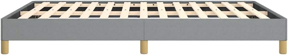Light Gray Polyester Fabric Queen Size Bed Frame with Plywood and Engineered Wood, 60 x 80 Inches Upholstered Platform Bed with Sturdy Support and Breathable Materials, Easy