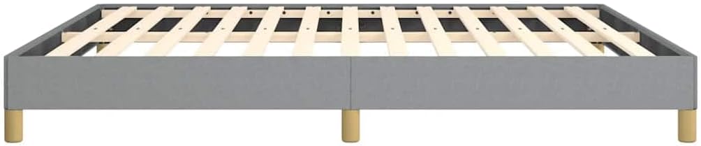 Light Grey King Bed Frame with Breathable Polyester Upholstery and Engineered Wood Construction, Modern Sleek Design with Supportive Slatted Base for Enhanced Mattress