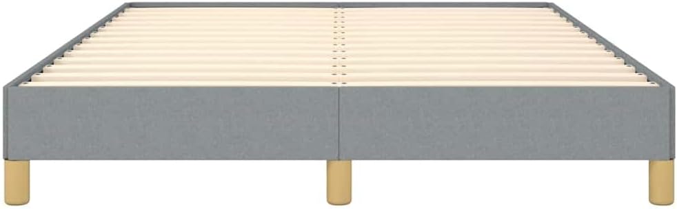 Light Gray Polyester Fabric Queen Size Bed Frame with Plywood and Engineered Wood, 60 x 80 Inches Upholstered Platform Bed with Sturdy Support and Breathable Materials, Easy
