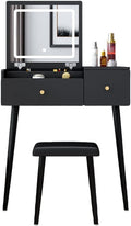 Vanity Benches Vanity Desk Set Flip Dresser Bedroom Modern Minimalist Small Dresser Ladies Fashion Dresser with Dressing Stool (Color : A, Size : L60cm)