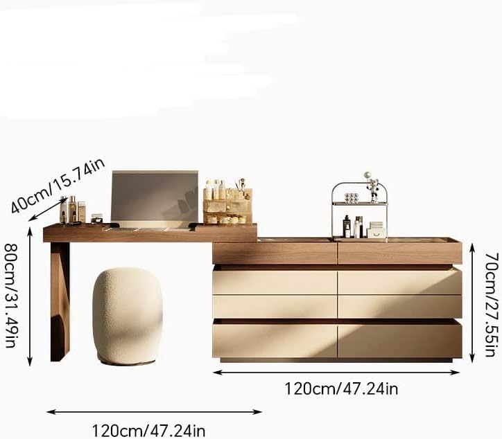Vanity Desk Dressing Table Bedroom Minimalist Solid Wood Flip-top Corner Dressing Table Desk Makeup Table Tocadores para Habitación