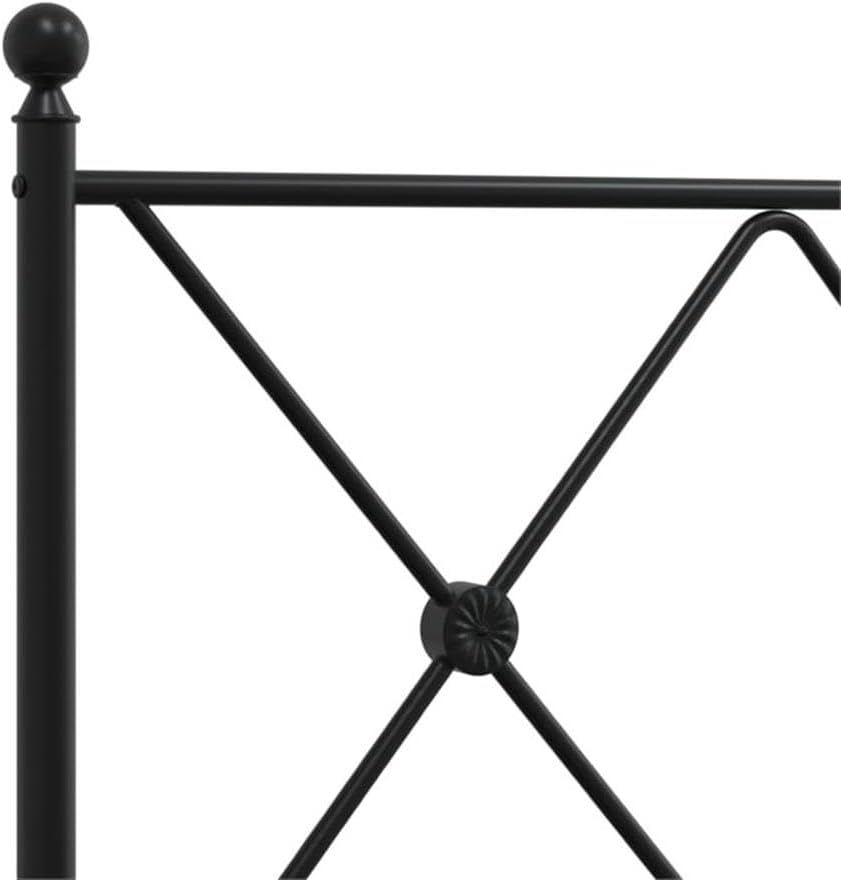 BOWERY HILL Rectangular Powder-Coated Steel King Bed Frame, Black Finish, Sturdy Metal Construction, Headboard and Footboard, Spacious Under-Bed Storage, Easy Assembly, Modern Bedroom Furniture