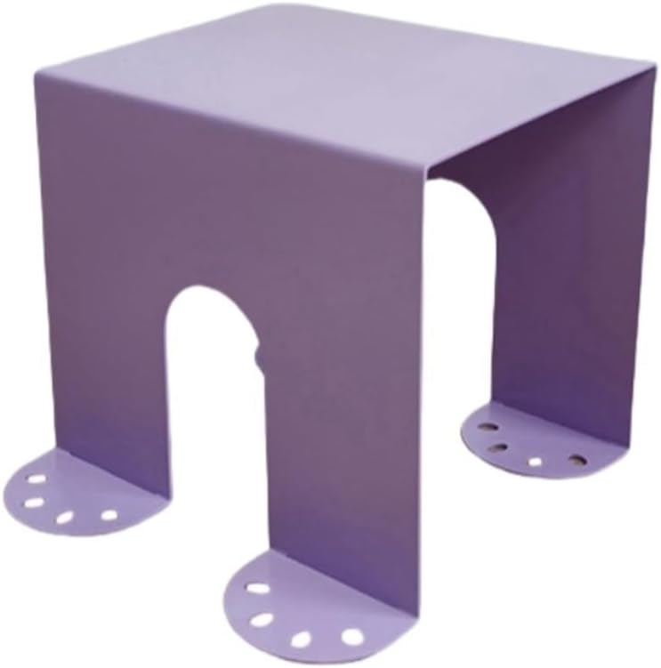 Cold-Rolled Plate Side Table, Modern Shoe Changing Bench, Square Coffee Table, Multifunctional Corner Table for Bedroom, Living Room, Entryway(Purple)