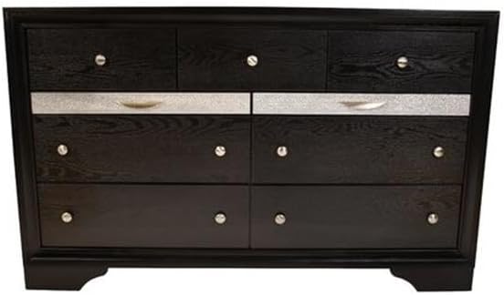 Matrix Traditional Style King 4 PC Storage Bedroom Set in Black Made with Wood