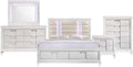 Picket House Furnishings Charlotte King Storage 5PC Bedroom Set in White