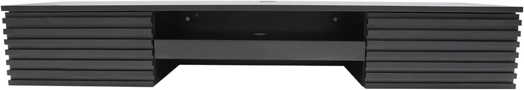 Wall Mounted Desk, Floating Work Table, Small Spaces Hanging Workbench with Pull-out 2 Drawers, Mount Computer Laptop Desks, Wall-mounted Corner Book Shelf for Bedroom Student Dormitories (Black)