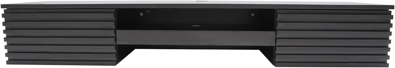 Wall Mounted Desk, Floating Work Table, Small Spaces Hanging Workbench with Pull-out 2 Drawers, Mount Computer Laptop Desks, Wall-mounted Corner Book Shelf for Bedroom Student Dormitories (Black)