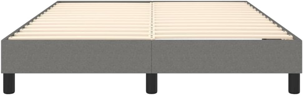 Dark Grey Polyester Full Bed Frame with Plywood and Engineered Wood, Breathable Fabric for Comfortable Sleep, Durable Design and Easy Assembly, Modern Bedroom Furniture