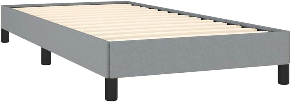 Light Grey Twin XL Bed Frame with Breathable Polyester Upholstery and Sturdy Plywood Engineered Wood Construction for Modern Bedroom Furniture and Durable Support