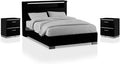 Furniture of America FOA Ryant Contemporary 3-Piece Black Wood Bedroom Set - King + 2 Nightstands