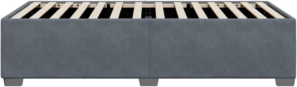 Dark Grey Velvet Twin XL Bed Frame with Plywood Engineered Wood Base for Modern Bedroom, Soft Upholstered Platform Bed with Sturdy Support and Easy Assembly
