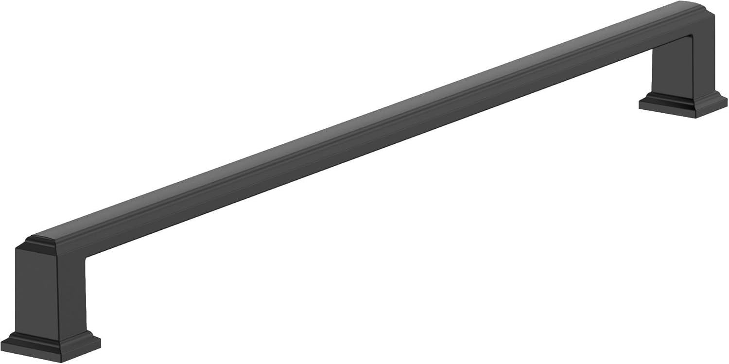 Amerock BP54031FB | Matte Black Appliance Pull | 18 inch (457 mm) Center to Center Cabinet Handle | Appoint | Furniture Hardware