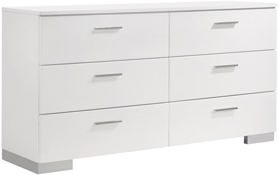 Coaster Fine Furniture Felicity 4-piece Eastern King Bedroom Set White High Gloss