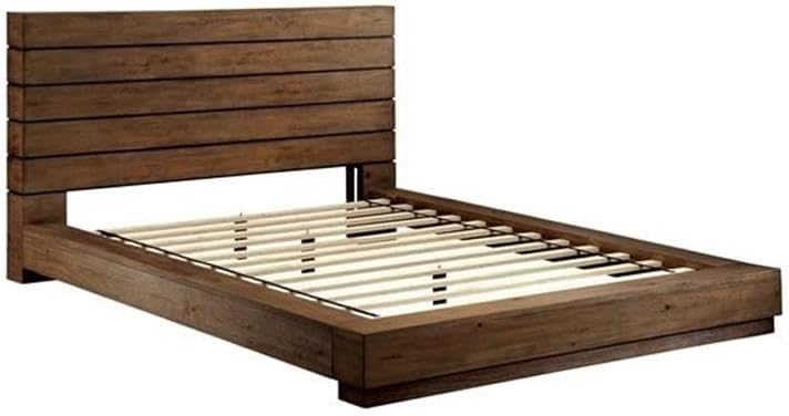Furniture of America FOA Benjy 2-Piece Rustic Natural Tone Wood Bedroom Set - King + Nightstand