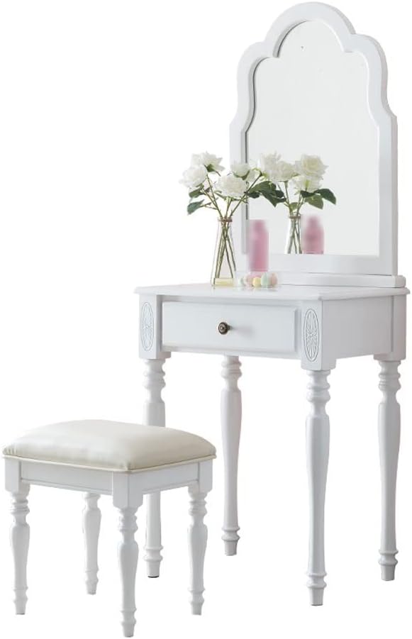 Vanity Benches Dressing Table Set Bedroom Dressing Table Modern Minimalist Vanity Table, Dressing Table + Makeup Stool + Drawer (Color : A)