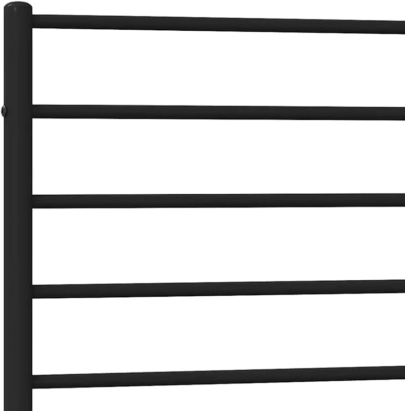 Twin Metal Bed Frame with Headboard Black Rectangular Steel Frame Underbed Storage Space Powder Coated Finish for Bedroom