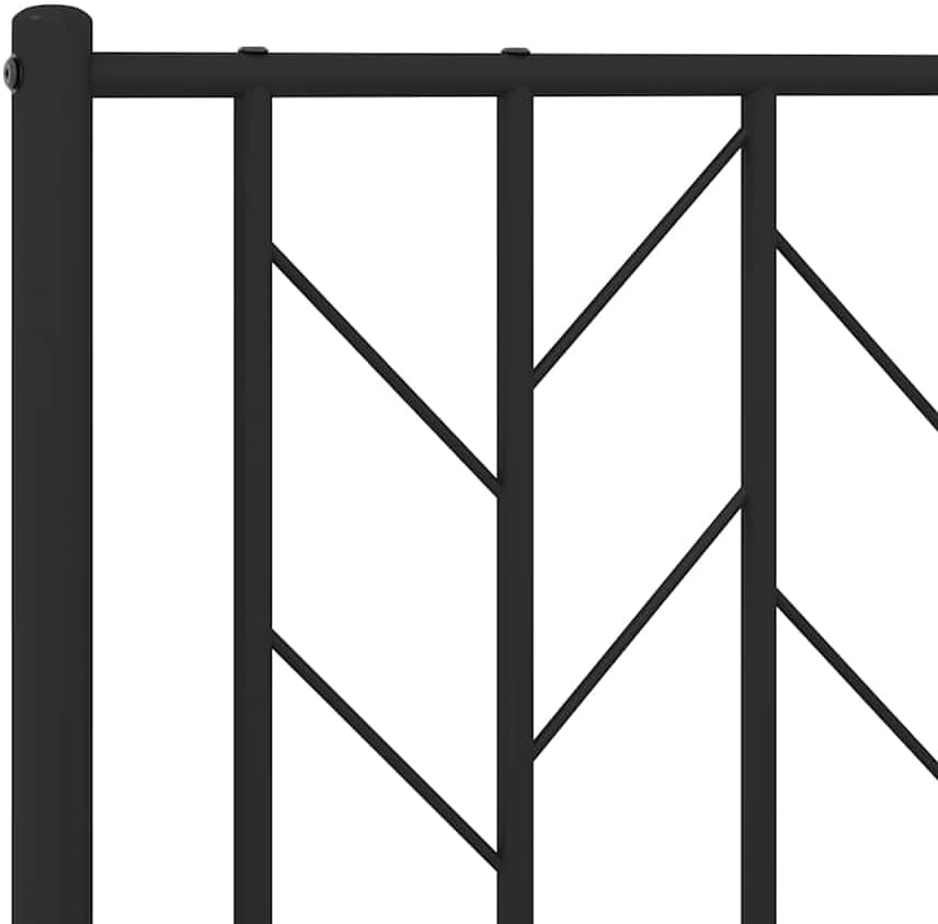 Metal Bed Frame with Footboard Black Twin Size 39.4'x78.7' Sturdy Steel Platform Bedframe Underbed Storage Space for Bedroom Guest Room