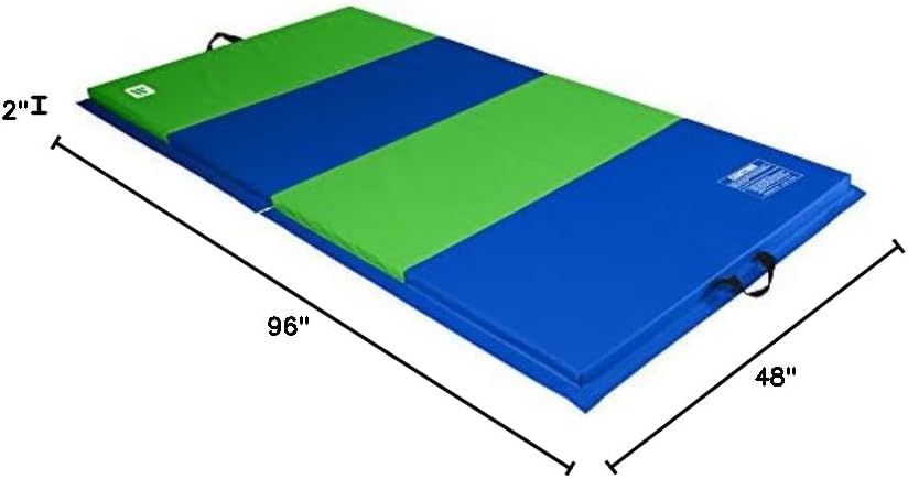 We Sell Mats - 4 ft x 8 ft x 2 in Premium Personal Fitness & Exercise Mat for Home Workout - Lightweight and Folds for Carrying – All Purpose Home Gym Mat – Thick Mat for Yoga, Pilates, Stretches