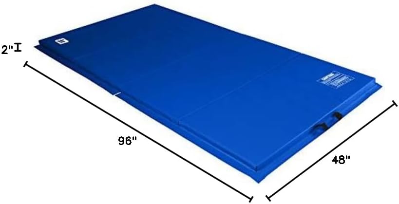 We Sell Mats - 4 ft x 8 ft x 2 in Premium Personal Fitness & Exercise Mat for Home Workout - Lightweight and Folds for Carrying – All Purpose Home Gym Mat – Thick Mat for Yoga, Pilates, Stretches