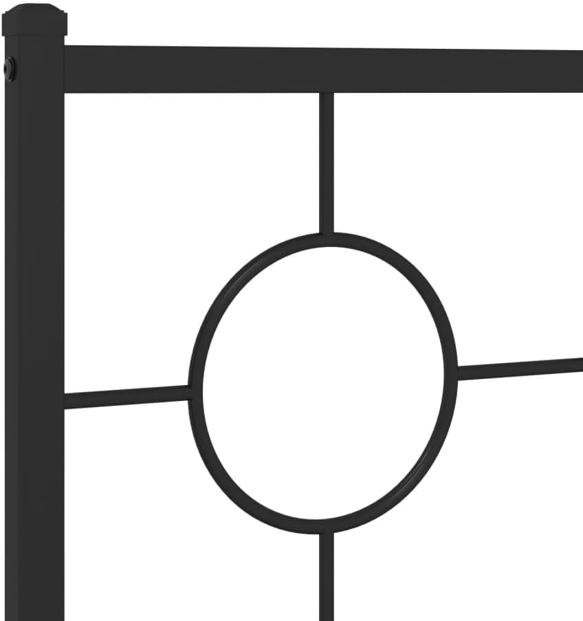 Metal Bed Frame with Footboard Queen Platform Steel Structure 59.1'x78.7' Black Sturdy Support Underbed Storage Space for Bedroom Guest Room