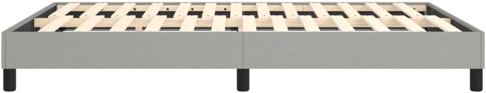 Light Grey Queen Fabric Bed Frame with Textured Finish, Durable Plywood and Engineered Wood Construction, Spacious Design for Two Adults, Versatile Modern Bedroom Furniture,