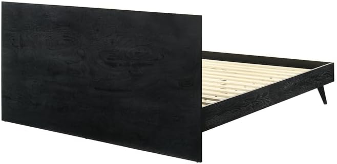 Maykoosh King Bedroom Set 3 Piece - Wood Platform Bed Frame & Nightstands - Black