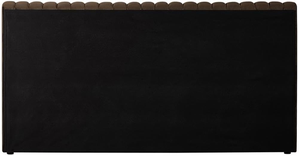 Pemberly Row Contemporary Queen Bed, 74' W x 91' D x 38' H, Rich Brown Velvet Upholstery, Deep Channel Tufting, Padded Headboard, Modern Style Bedroom Furniture, Elegant Design