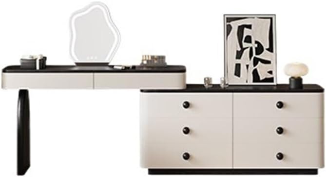 Makeup Table Vintage Dressing Table Chest of Drawers: Expandable Corner Makeup Desk Solid Wood Storage Cabinet Vanity Desk