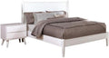 Furniture of America FOA Belkor 2-Piece White Solid Wood Bedroom Set- Cal King + Nightstand